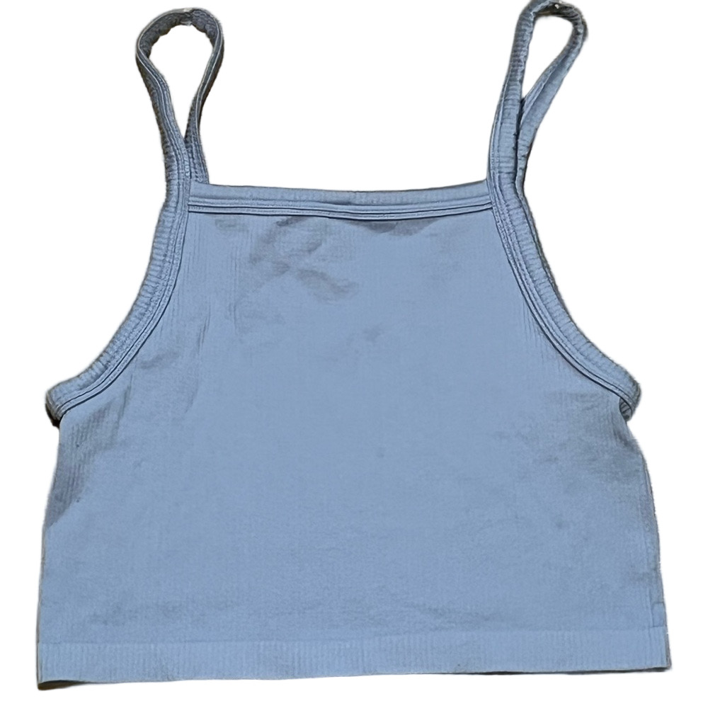 Index Basics Womens Blue Ribbed Tank Top - Picture 2 of 3
